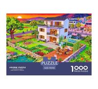 Suburban Villa Jigsaw Puzzles Puzzles for Adults Kids. 1000 Pieces Garden Retreat Impossible Challenge Toy Educational Games Home Decoration for Adults& Kids Age 14 Years Up 70x50cm/1000pcs