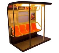 Subway Train Lamp - Includes 3 Interchangeable Posters, 3D Printed Subways Trains Warm Led Lamp Night Light with Hidden Button, New York Subway Train Model, Cozy Glow for Home & Office Decor (1PC)