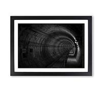 Subway Tunnel Framed Print | A2 Black Framed Wall Art | Ready to Hang | Modern Nature Picture | Living Room Bedroom Lounge Office
