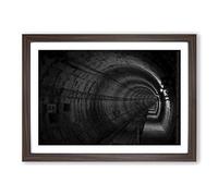 Subway Tunnel Framed Print | A2 Walnut Framed Wall Art | Ready to Hang | Modern Nature Picture | Living Room Bedroom Lounge Office