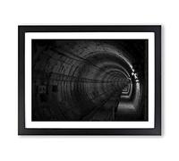 Subway Tunnel Modern Art Framed Print | A3 Black Framed Wall Art | Ready to Hang | Modern Nature Picture | Living Room Bedroom Lounge Office