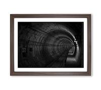 Subway Tunnel Modern Art Framed Print | A3 Walnut Framed Wall Art | Ready to Hang | Modern Nature Picture | Living Room Bedroom Lounge Office