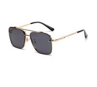 SUBX New Gradient Sunglasses for Men Fashion Metal Big Frame Sun Glasses Brand Design Luxury-Gold Black