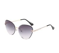 SUBX Rimless Sunglasses Women Men Classic Cat Eye Sun Glasses Fashion Frameless Gradient Lens Driving Eyewear-Grey