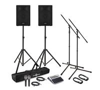 SubZero C12A Active PA System with Mics Stands and Mixer