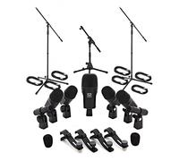 SubZero Complete 7 Piece Drum Microphone Pack with Stands & Cables