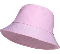SUBZY Bucket Hats Unisex Cotton Festival Bright Color Fisherman Hat Cap Beanie Rave Dance Ibiza Sun Bucket Hat for Mens Womens (Baby Pink)