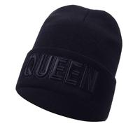 SUBZY Queen Black-Logo,Beanie Hat for Men Women Unisex,Stretchy Warm Knit Cuffed Beanie,Soft Hat for Spring/Fall/Winter