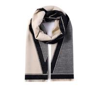SUBZY Women's Plain and Printed Scarf Stylish Winter Accessories Soft, Cozy Knit for Everyday Wear, Outdoor Activities, Travel & Gift Giving (Black Cream Grey, One Size Fits All)