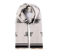 SUBZY Women's Plain and Printed Scarf Stylish Winter Accessories Soft, Cozy Knit for Everyday Wear, Outdoor Activities, Travel & Gift Giving (Cream Bee, One Size Fits All)