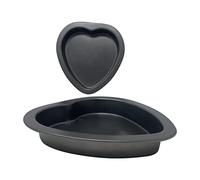 Sucasa Heart Shaped Cake Tins Non Stick Carbon Steel Bake Pan Set of 2 Ideal for Cheesecake & Loafs Valentines 23cm x 22.5cm x 3.7cm