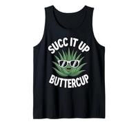 SUCC It Up Buttercup Succulent Aloe Humor Aloe Vera Tank Top