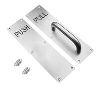 Succcuii Door Pull Handle Push Plate 30x8cm, Heavy Duty Stainless Steel Door Plate for Aluminium & Wooden Doors with Screws, Ideal for Fire Door Commercial Business Restaurants Garage