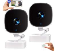 Succeedto Crystal Clear 2k Security Camera, 2025 Wireless Window Cameras for Home Security Indoor, Color Night Visio, Mini Wifi 24/7 Recording & Smart Alerts Easy Install(2pcs)