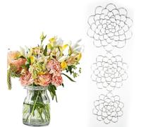 Succeedto Stainless Steel Floral Grid Organizer,Reusable Floral Grid for Vase - Durable Rust-Resistant Wire Mesh, Plant Flowers Stem Grid Holder Insert (Silver,Set)