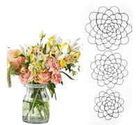 Succeedto Stainless Steel Floral Grid Organizer,Reusable Floral Grid for Vase - Durable Rust-Resistant Wire Mesh, Plant Flowers Stem Grid Holder Insert (black,Set)