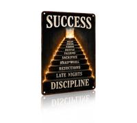 Success Belief Focus Vision Hustle Metal Sign Rustic Aluminum Wall Decor Inspirational Motivation Wall Plaque for Office, Home Office, Gym, Classroom, Study Room, Workspace, 12x8 Inches (26149)