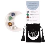 Success Healing Crystal Set with Moon Trinket Dish