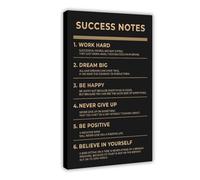 Success Notes, Motivational Black And White Room Aesthetics Canvas Modern Poster Wall Art Prints Paintings Living Room Bedroom Decor 12x18inch(30x45cm)