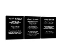 Success Office Wall Decor 3 Piece Motivational Wall Art Posters About Mindset Dreams Effort Quotes Inspirational Canvas Prints for Entrepreneurs Improvement Home Living Room Decor(12"x16"x3pcs)
