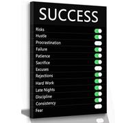 Success Patient Consistency Hard Work Risk Inspirational Poster Inspiring Wall Art Self Motivating Black Canvas Decor Front Quotes Encouraging Gift Entrepreneur Wall Art Office Cassroom Living Room 16
