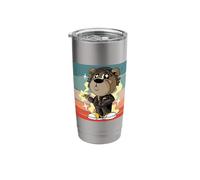 Successful Well-Dressed Bear with Stylish Clothes Smokes Stainless Steel Insulated Tumbler