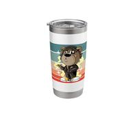 Successful Well-Dressed Bear with Stylish Clothes Smokes Stainless Steel Insulated Tumbler