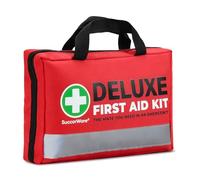 SuccorWare 380 Pieces Deluxe First Aid Kit Compact Trauma Medical Kits with Assorted Bandages, Instant Cold Pack, Emergency Blanket for Home, Travel, Office, Camping, Vehicle, Emergency Kits(Red)