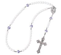 Succour7 Handmade Rosary Beads Catholic for Men, Women & Children-Durable prayer beads with Miraculous Medal, Holy Trinity Crucifix, 8mm &10mm Glass Beads, Includes Pouch & Guide