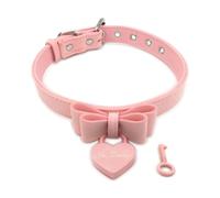Succuba Bell Choker Collar Necklace Lolita Bow Padlock Collar Choker Necklace Kitty Velvet Necklace for Women and Men, Faux Leather, No Gemstone