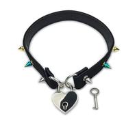 Succuba Padlock Choker Collar Necklace with Key Lolita Collar Cat Kitty Velvet Necklace with Lock and Key for Women and Men, Velvet