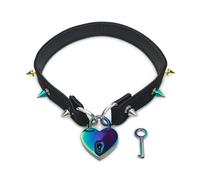 Succuba Padlock Choker Collar Necklace with Key Lolita Collar Cat Kitty Velvet Necklace with Lock and Key for Women and Men, Velvet