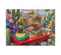 Succulent Afternoon Dreams 500 Pieces Art Puzzle for Adults, Beautiful Green Plant Design, Relaxing Meditation Game for Home, Completed Size 20.5x15 in