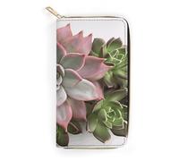 Succulent Botanical Leather Wallet, Bifold Stylish Wallets, Credit Card Holder for Passport Covers, Purse Passport Bag for Men Women