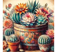 Succulent Cactus 90 Piece Jigsaw Puzzles for Adults 30x30cm, adult jigsaw puzzles 90 Pieces, Challenging&Brainteasing Puzzle Family Games, Beautiful Decoration puzzle