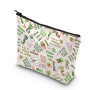 Succulent Cactus Makeup Bag Plant Lover Gifts Succulent Cactus Gifts Gardening Zipper Bag (Oh for succs UK)