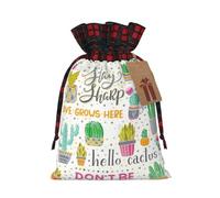 Succulent Cactus Print Gift Reusable Bags Festive Drawstring Pouches Versatile Birthday Wedding Favors