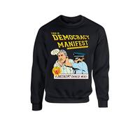 Succulent Chinese meal Jumper Funny This Is Democracy Manifest Sweater Fullsleeve Crew neck world Unisex Sweatshirt(XXL, Black)