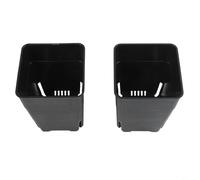 Succulent Containers 8cm Square Nursery Pots Small Plastic Planters with Optimal Drainage Stackable for Herb Growing Balcony Patio Garden Decor Black White 20 Pack(Black)