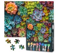 Succulent Garden 1000 Piece Puzzle for Adults Succulent Plant Puzzle 1000 Pieces Family Challenge Game Suitable for Game Nights The Ideal Choice for Jigsaw Puzzles Enthusiasts Size: 50x70cm
