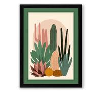 Succulent Garden Botanical Framed Wall Art Print A3 (42×29.7cm) Black, Wall Decor for Living Room, Bedroom, Office & Home, Ready to Hang, Art Gift