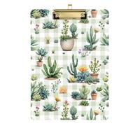 Succulent Garden Gingham Physical Therapy Storage Box Transparent for Teacher Portfolio Storage Box Size 9 x 12