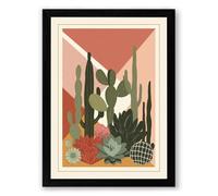 Succulent Garden Study Botanical Framed Wall Art Print A4 (29.7×21cm) Black, Wall Decor for Living Room, Bedroom, Office & Home, Ready to Hang, Art Gift