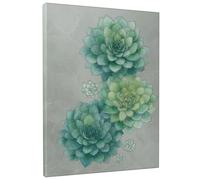 Succulent Green Canvas Wall Art, Botanical Plant Poster Prints, Abstract Home Aesthetic Decor for Living Room, Bedroom, Kitchen, Wrapped Canvas 12x16 Inch