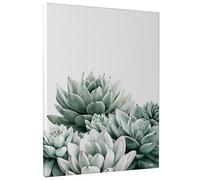 Succulent Greenery Canvas Wall Art, Muted Green Plant Poster Prints, Abstract Nature Wall Decor for Living Room, Bedroom, Bathroom, Dorm, Wrapped Canvas 12x16 Inch