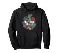 Succulent Hunter Plant Lover Gardening Botanical Design Pullover Hoodie