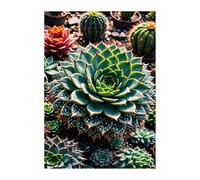 Succulent Jigsaw Puzzles for Adults 50, Fun Challenging Educational Games, Difficult Jigsaw Puzzles for Adults, Puzzle 50 Pieces