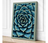 Succulent Mandala Botanical Canvas Wall Art Print 30x20 Inch (76 x 51 cm)