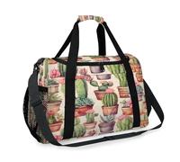 Succulent Plant Cactus Travel Duffel Bag for Girls Boys Women Men Weekend Overnight Bag Shoulder Tote Luggage Handbag for Travel Sports Gym