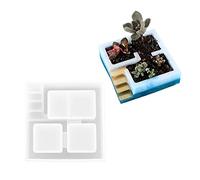 Succulent Plant Flower Pot Resin Molds, Square Resin Plant Mold Silicone Mold, DIY Flower Pot Molds and Planter Pot Mold, Garden Concrete Planter Candle Holder Crafts Home Decor